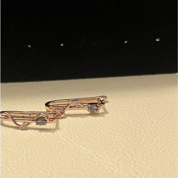 Rose Gold Mystic Point Long Earrings - Picture 3 of 4